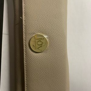 Joy Mangano Leather RFID Wallet.  Taupe color